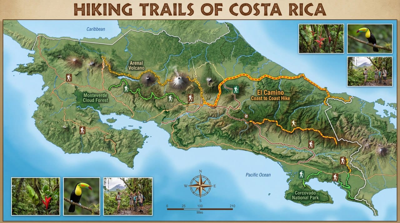 hiking trails in costa rica
